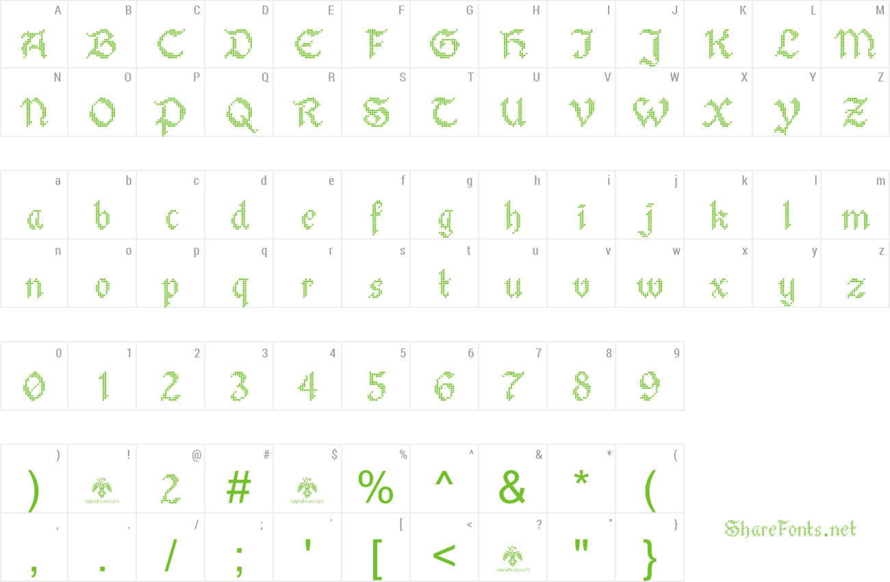 Font Stitch Warrior preview